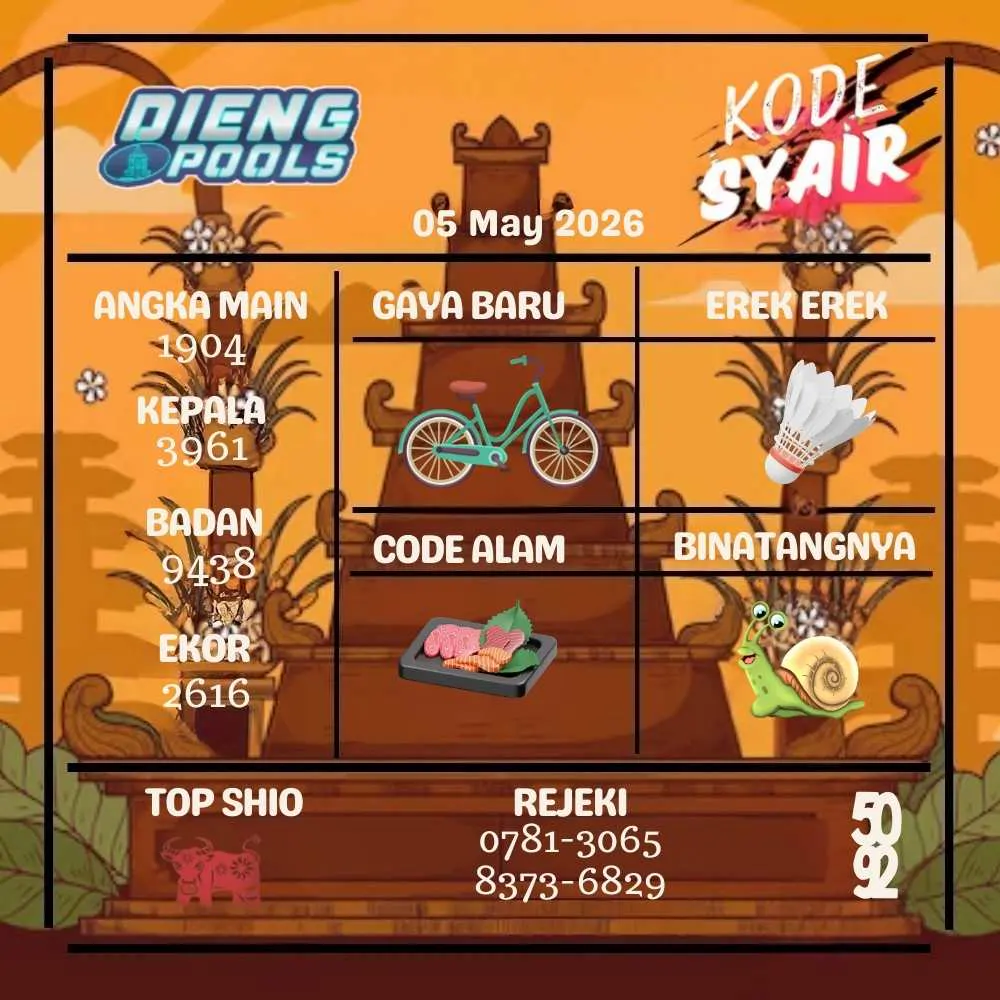 Kode Syair Dieng Pools Mei 2026
